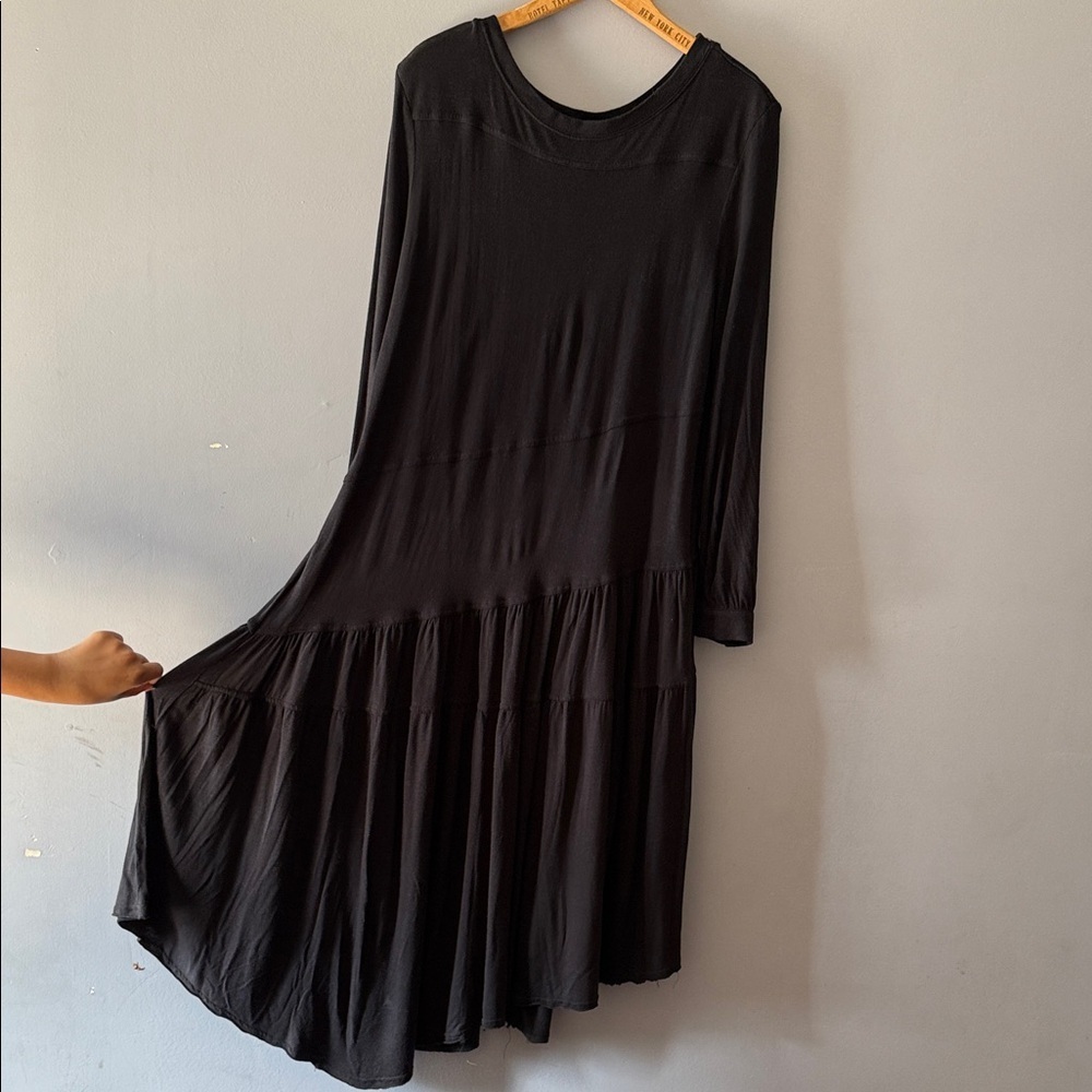 Free People FP Beach Jilly Midi Maxi Dress Black Oversized XS - Picture 3 of 10